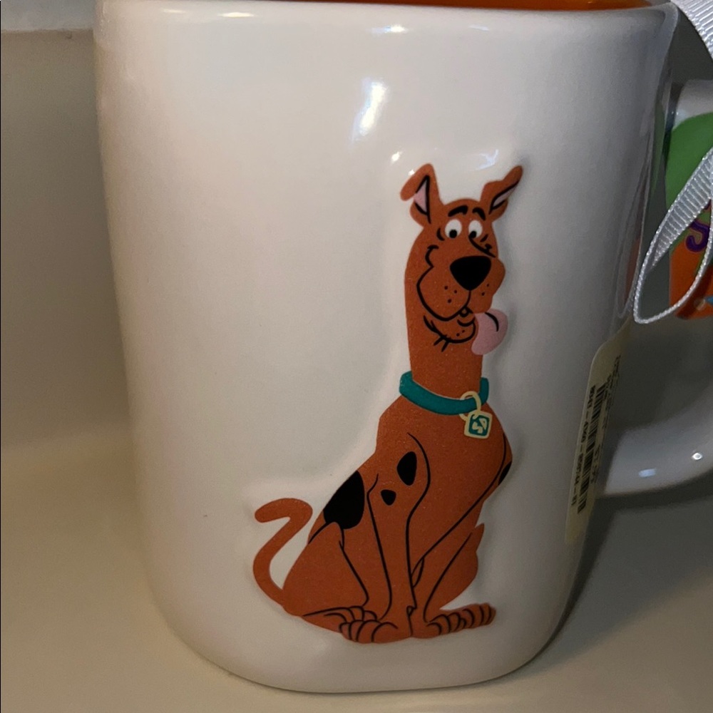 Rae Dunn White and Brown Coffee Mug with Scooby-Doo Design